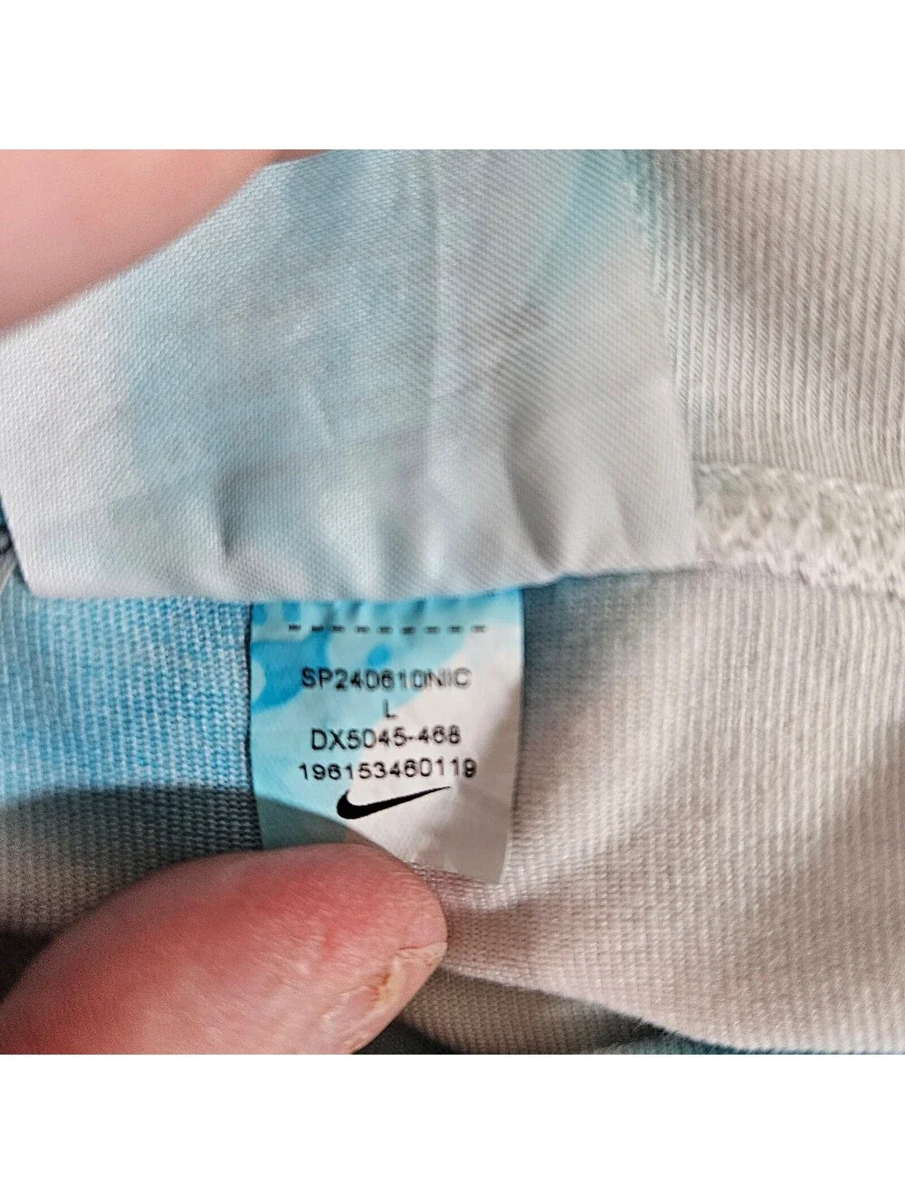 Nike Girls Leggings Size Large L Blue White Tie Dye Cloud DX5045-468 Sportswear